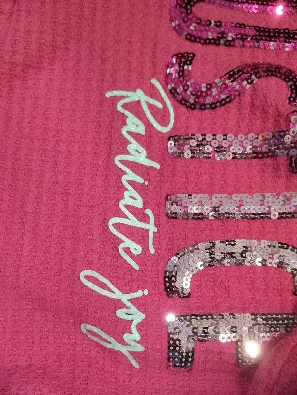 Justice Girls Hot Pink Hooded Pullover with Sequin Logo